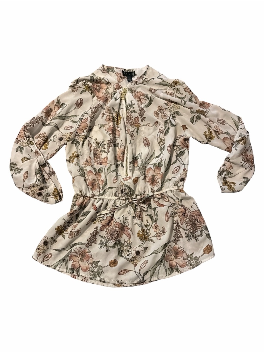 Women’s Floral Drawstring Blouse